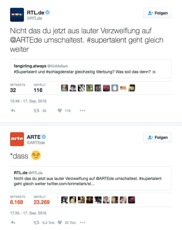 RTL vs ARTE Twitter Beef